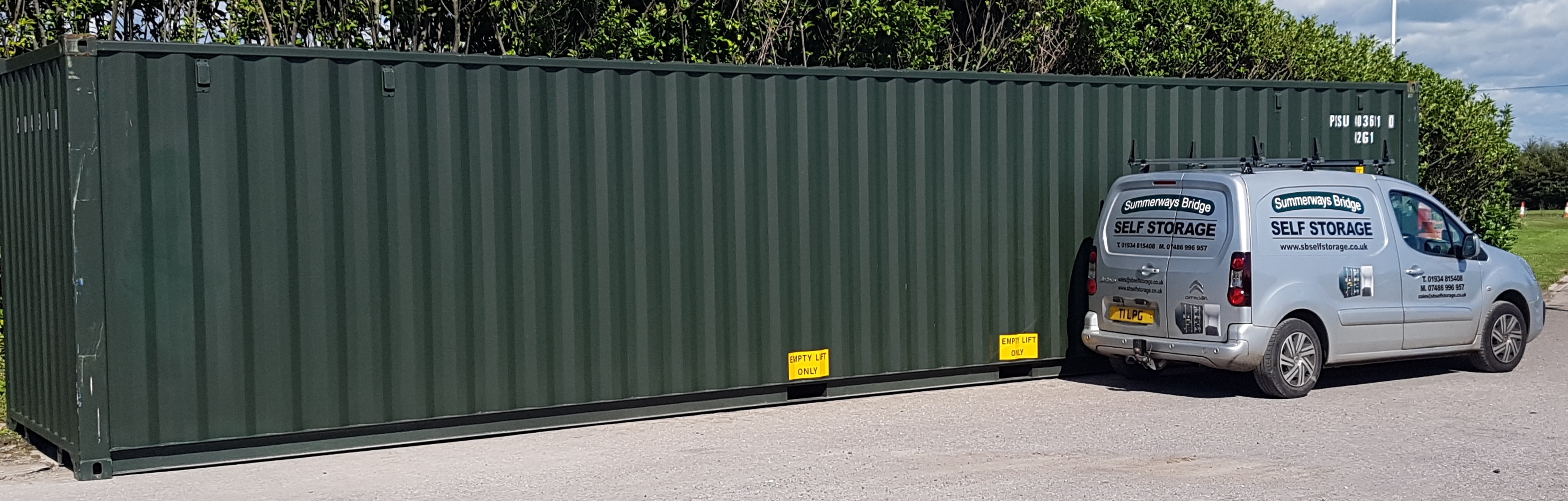 Largest container with company van